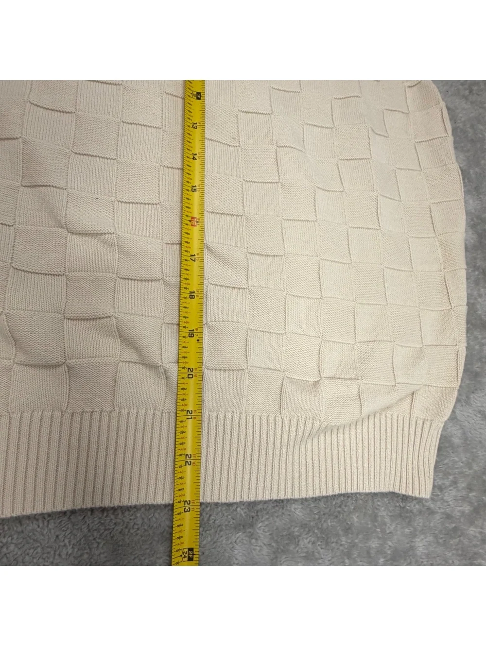 Joseph & Lyman Cream Basketweave Sweater Vest Small 100% Cotton Preppy